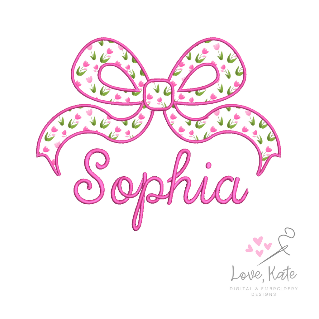 The Beautiful Bow Applique Embroidery Design