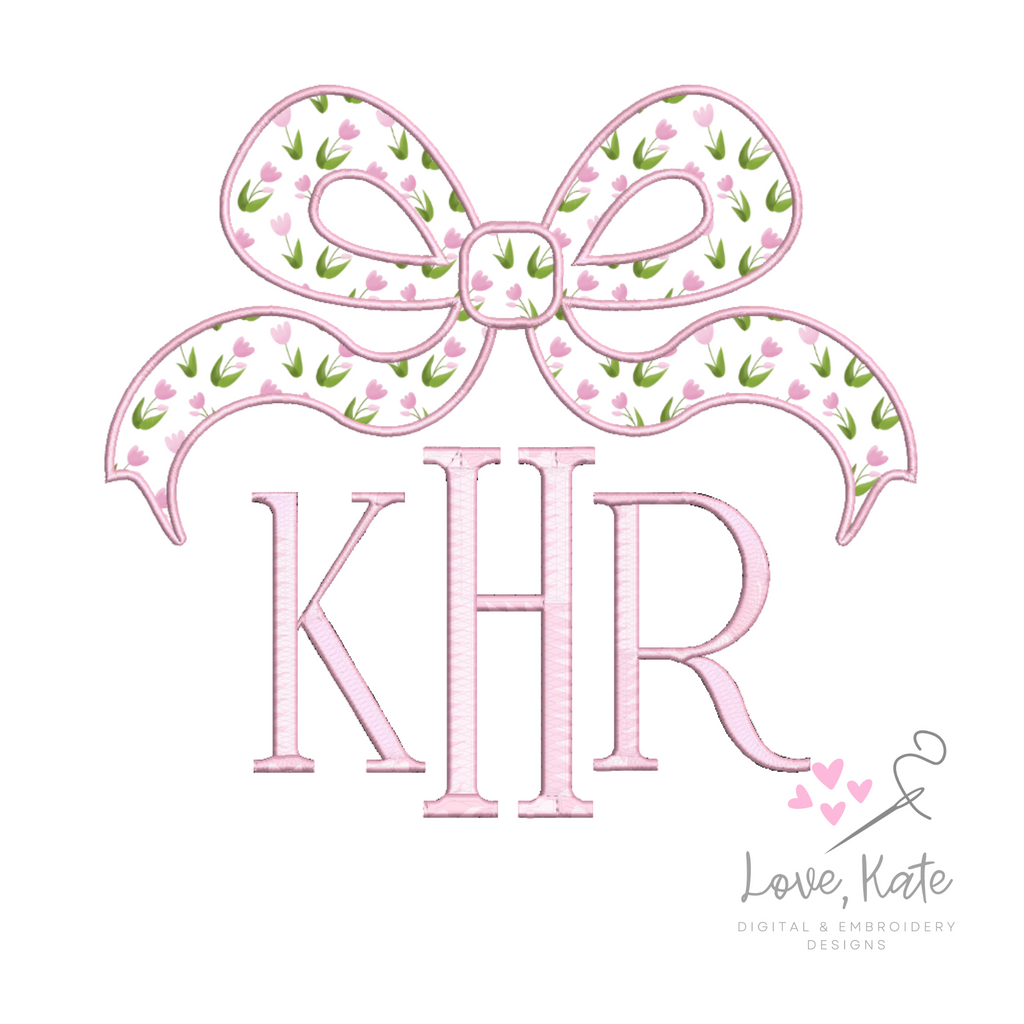 The Beautiful Bow Applique Embroidery Design