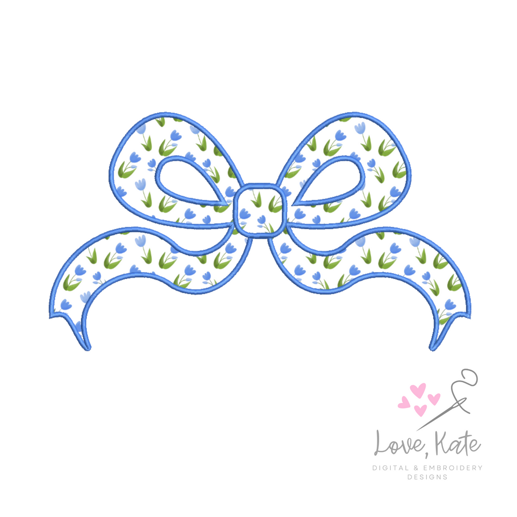 The Beautiful Bow Applique Embroidery Design