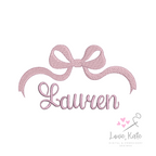 Bow Monogram and Name Topper | Fill Stitch Embroidery Design