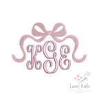 Bow Monogram and Name Topper | Fill Stitch Embroidery Design