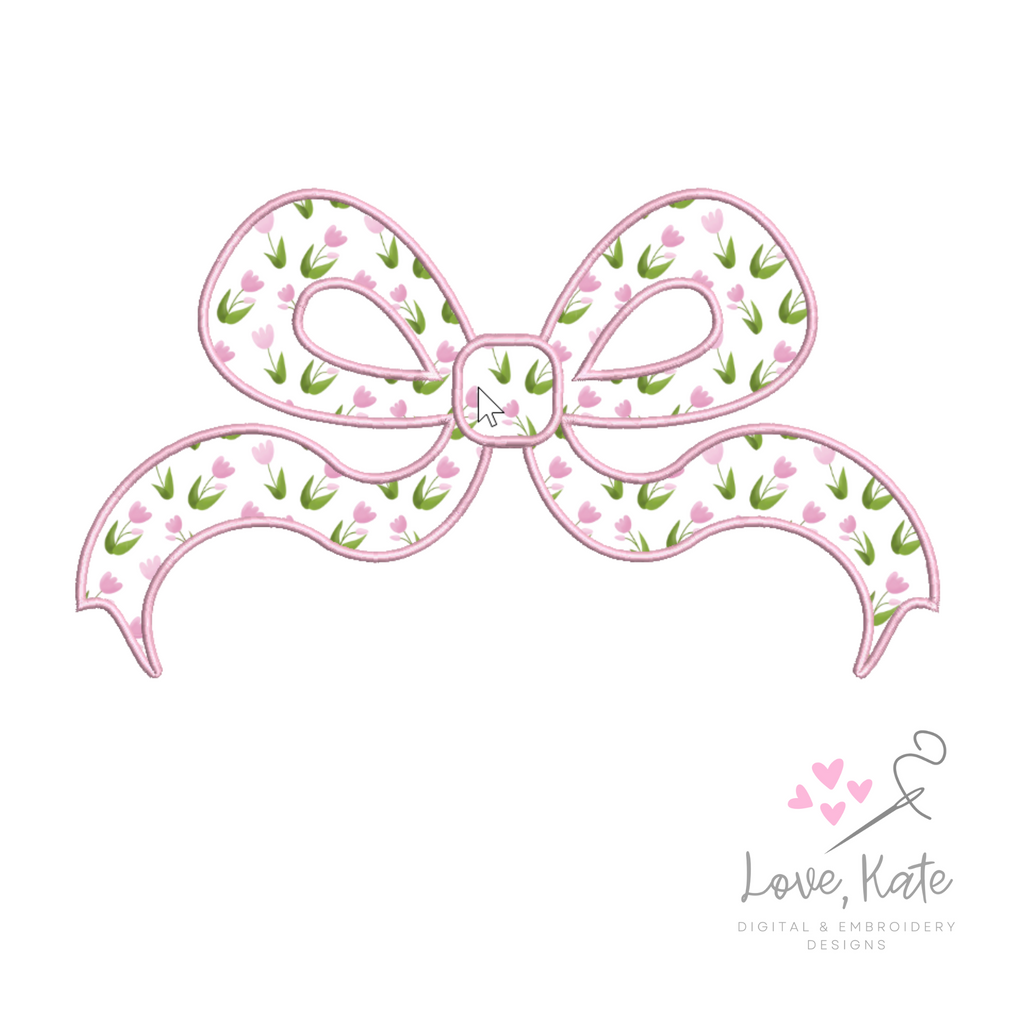 The Beautiful Bow Applique Embroidery Design