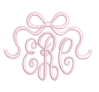 Bow Monogram and Name Topper | Satin Stitch Embroidery Design