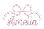 Bow Monogram and Name Topper | Satin Stitch Embroidery Design