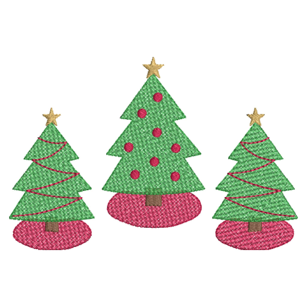 Sketch Christmas Tree Trio - 3 Sizes