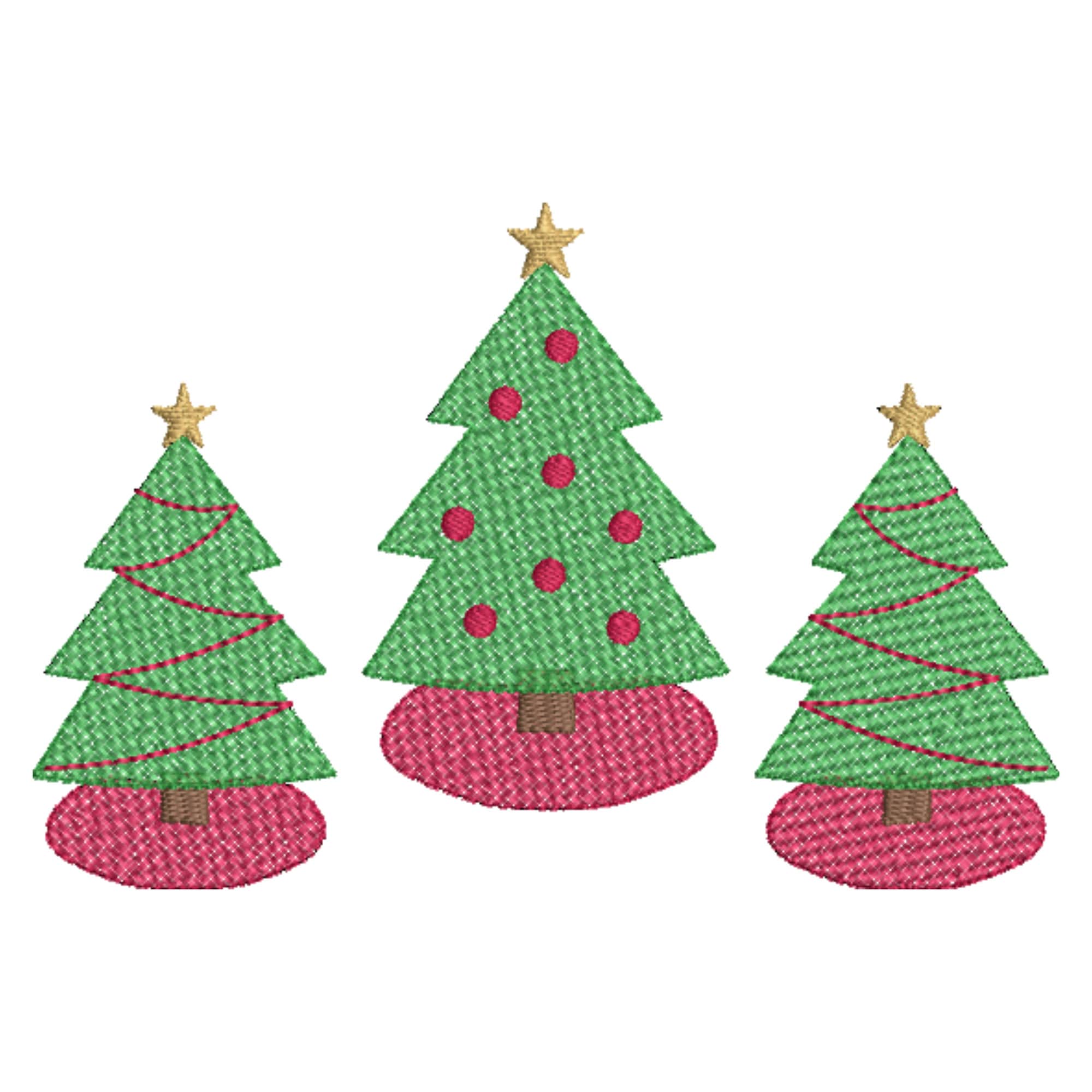 Sketch Christmas Tree Trio - 3 Sizes
