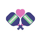 Pickleball Love Embroidery Design - Sketch and Fill Options (8 sizes)