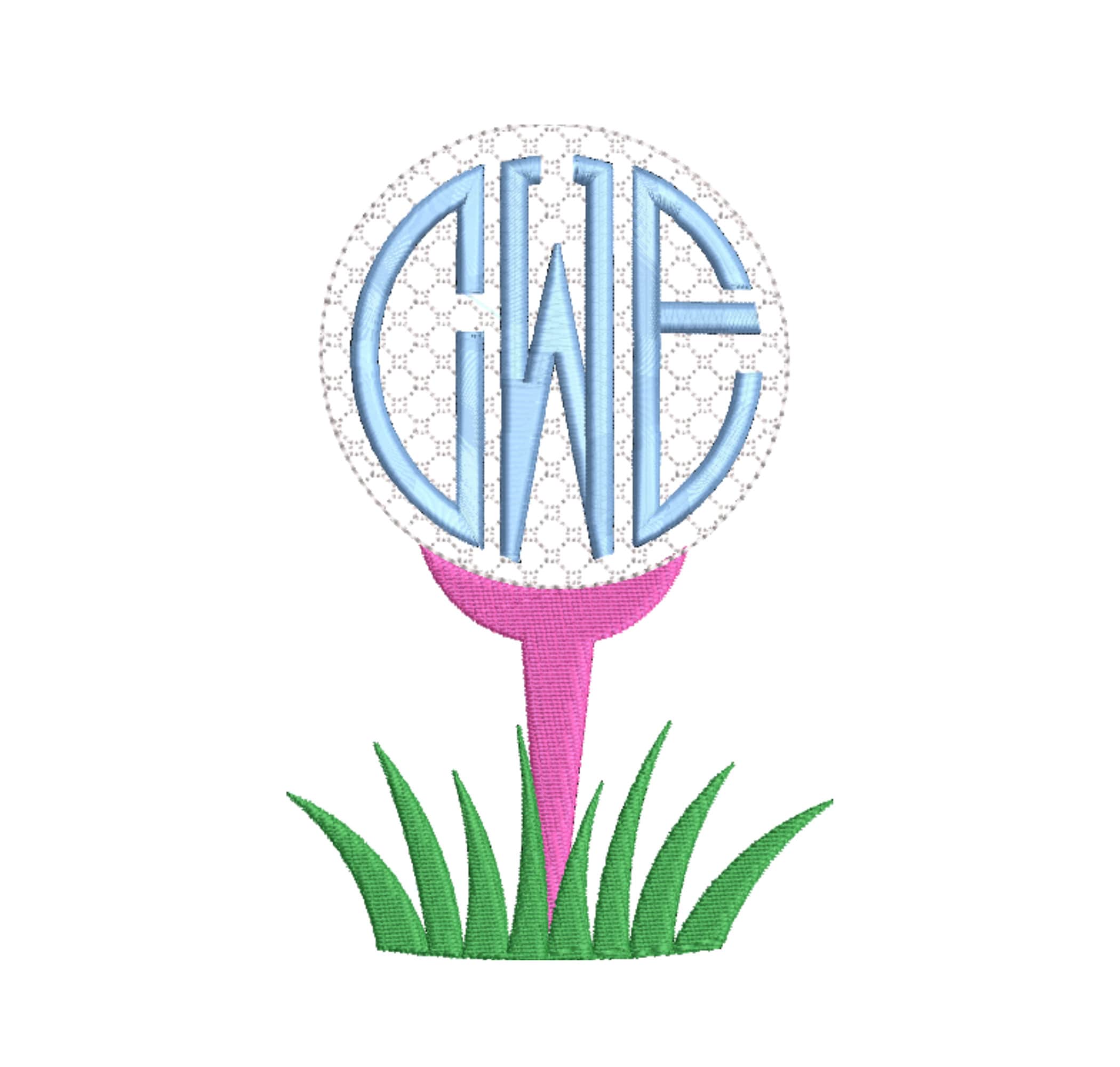 Golf Tee Monogram Frame - 3 Styles in 3 Sizes