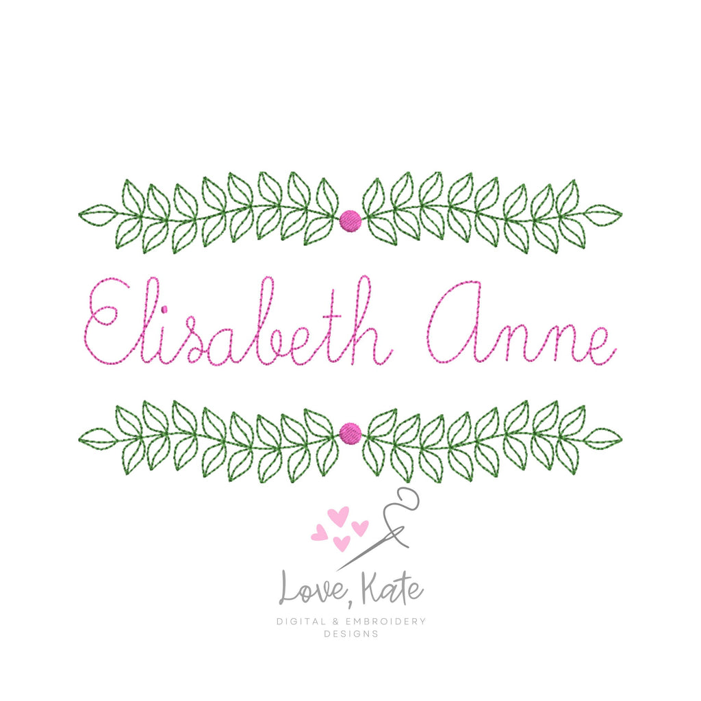 Wreath Embroidery Frame - Fill, Sketch + Outline | 3 Sizes