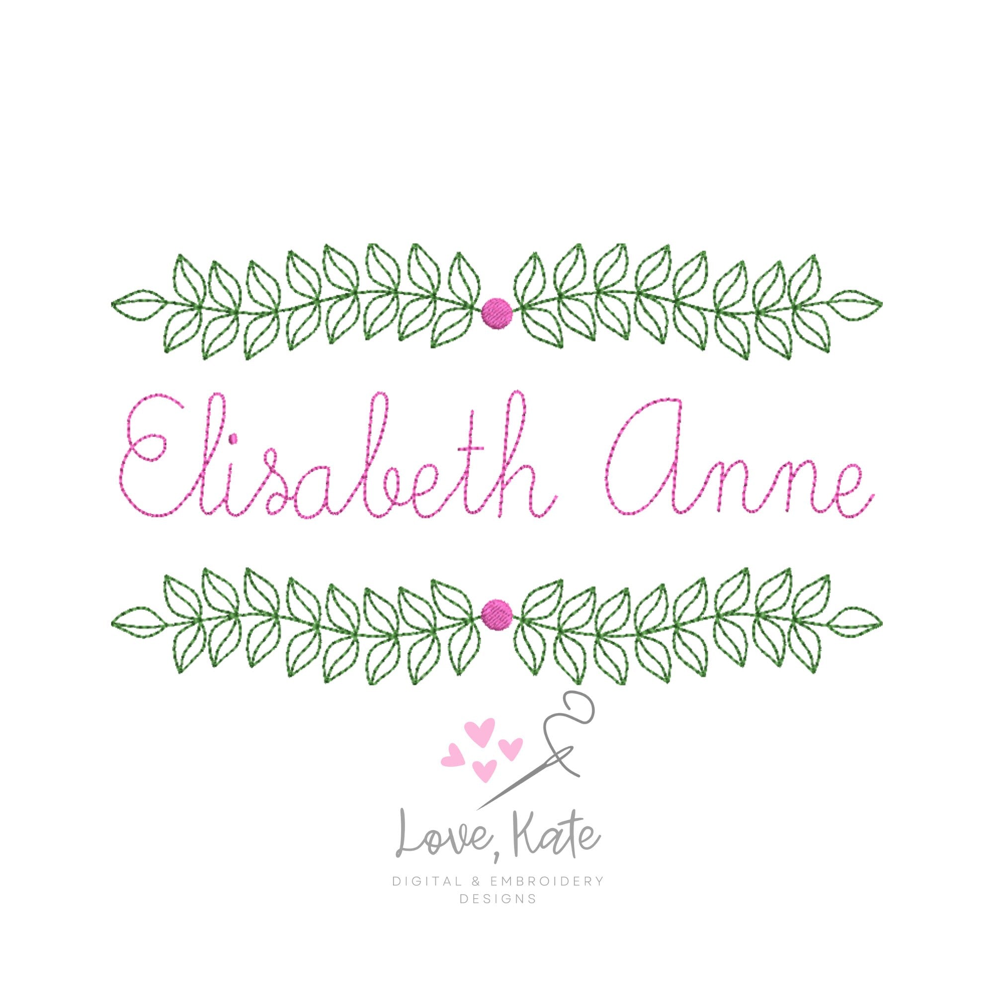 Wreath Embroidery Frame - Fill, Sketch + Outline | 3 Sizes