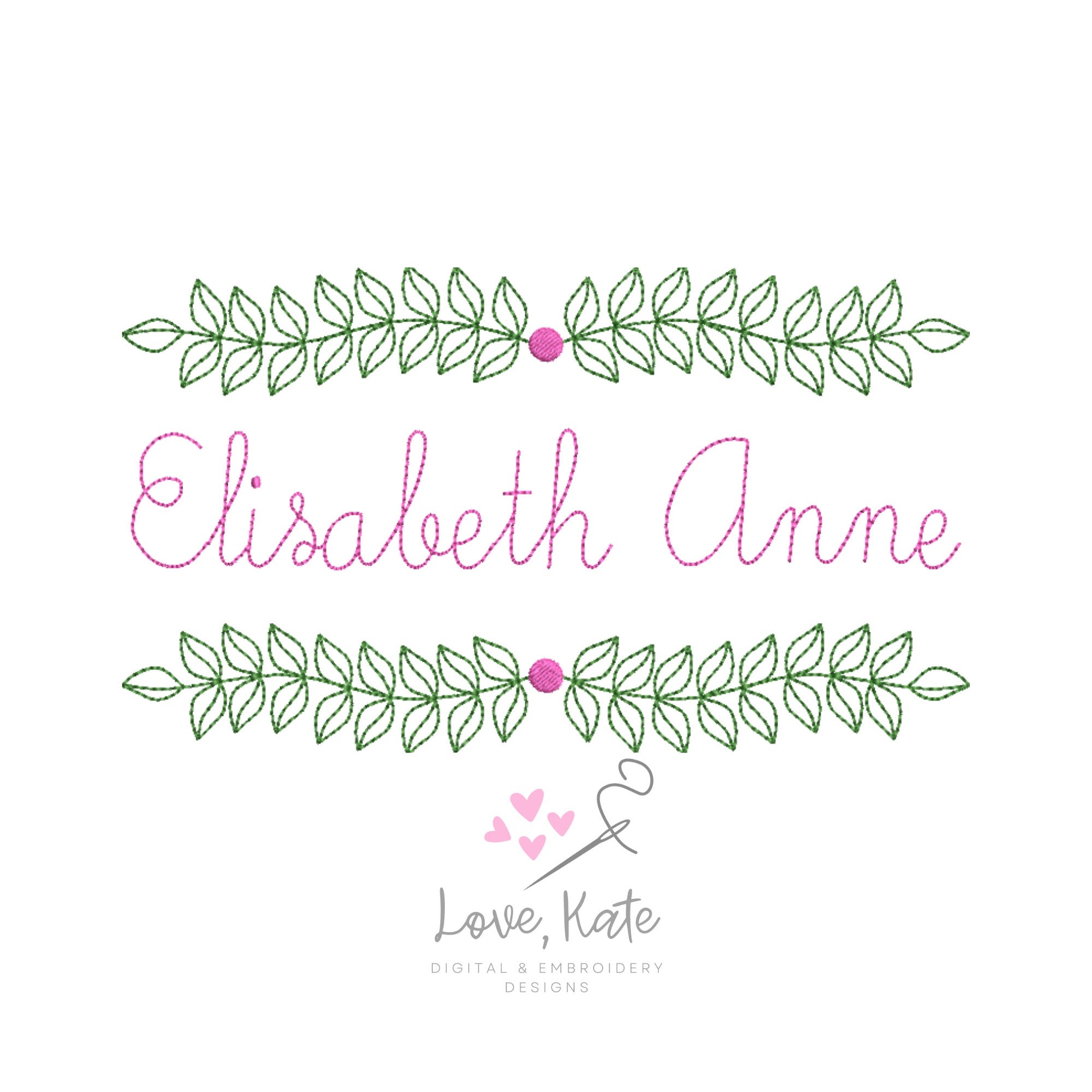 Wreath Embroidery Frame - Fill, Sketch + Outline | 3 Sizes