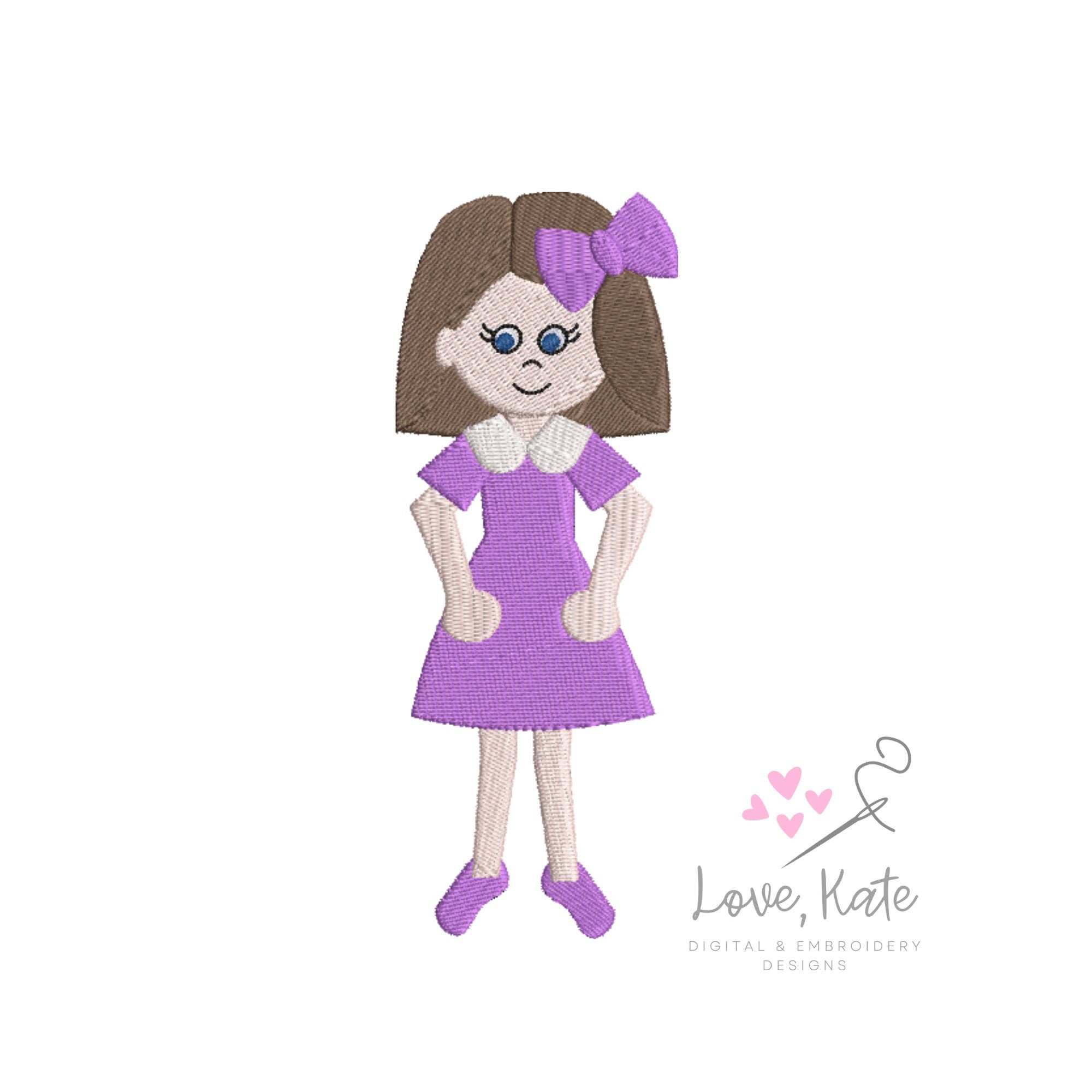 The Mix & Match People Embroidery Collection | Girl + Bob + Bow + Dress