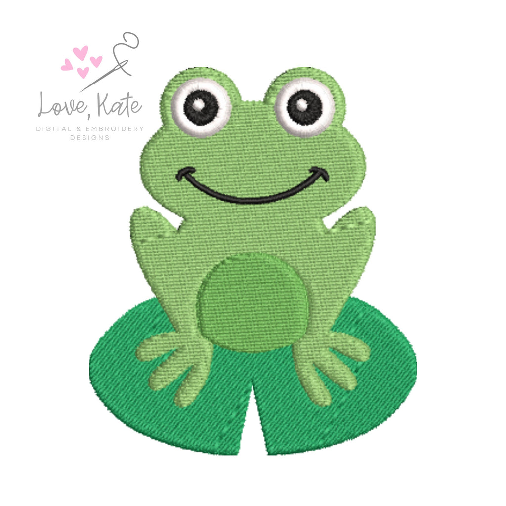 Preppy Frog Embroidery Design - 2 Styles