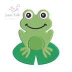 Preppy Frog Embroidery Design - 2 Styles