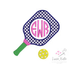 Pickleball Monogram Frame - Stitch and Appliqué Files (4 sizes)