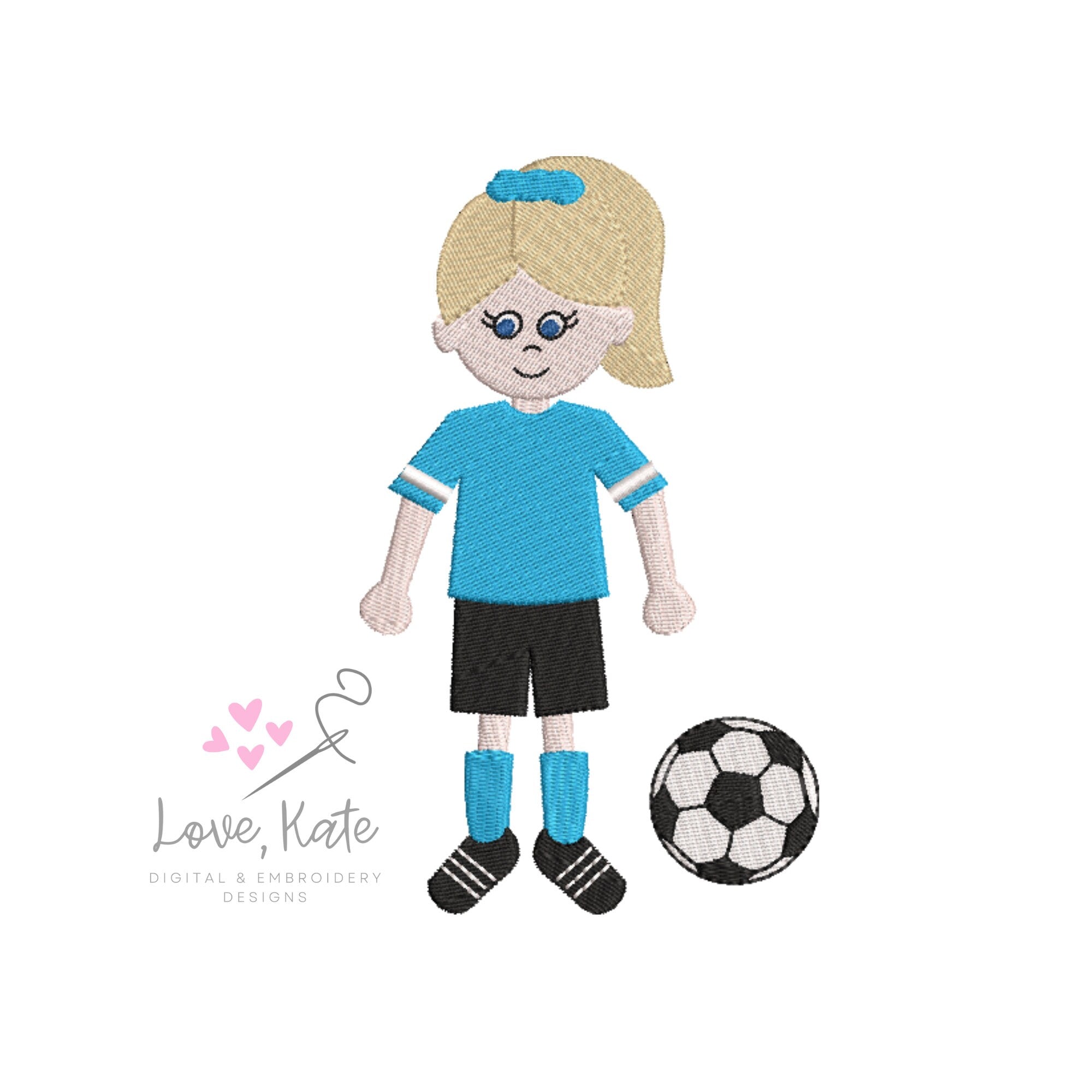 The Mix & Match People Embroidery Collection | Girl + Soccer