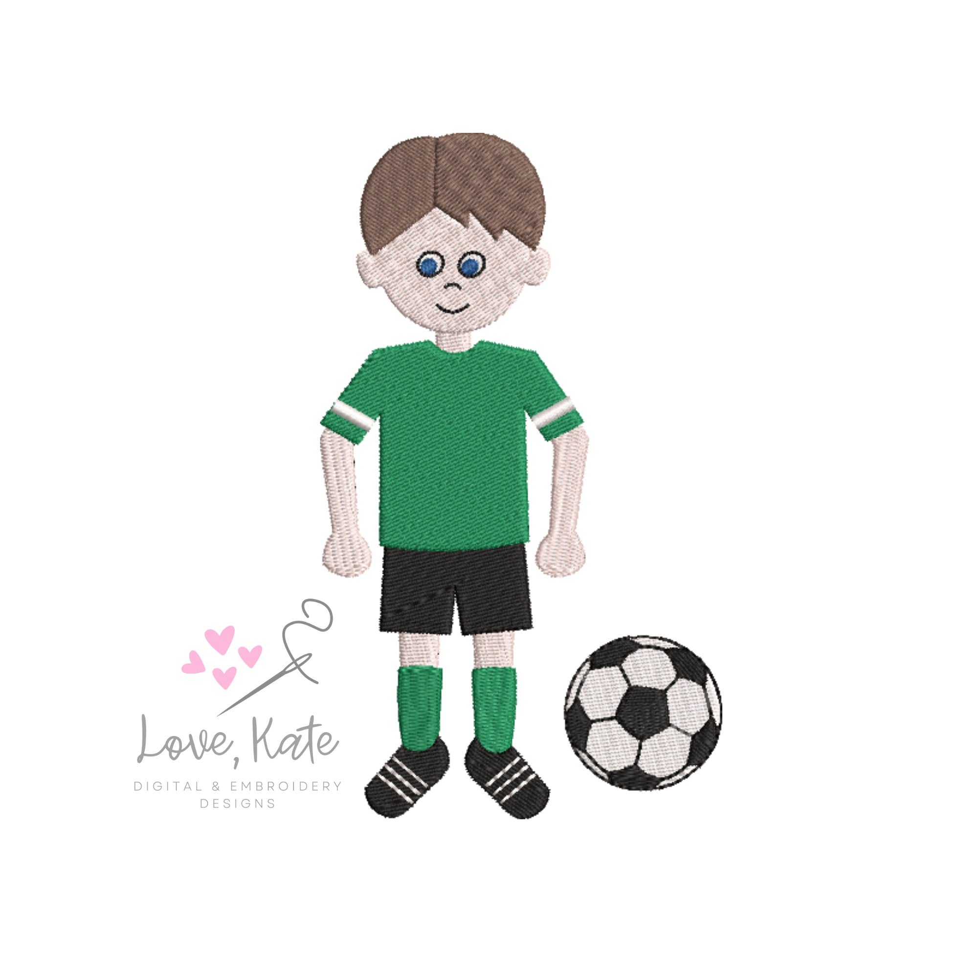 The Mix & Match People Embroidery Collection | Boy + Soccer