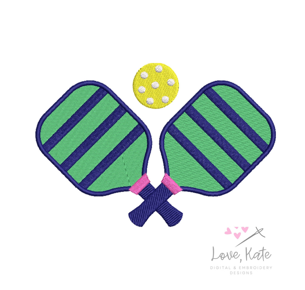 The Original - Pickleball Paddles Crossed Embroidery Design - 4 Sizes