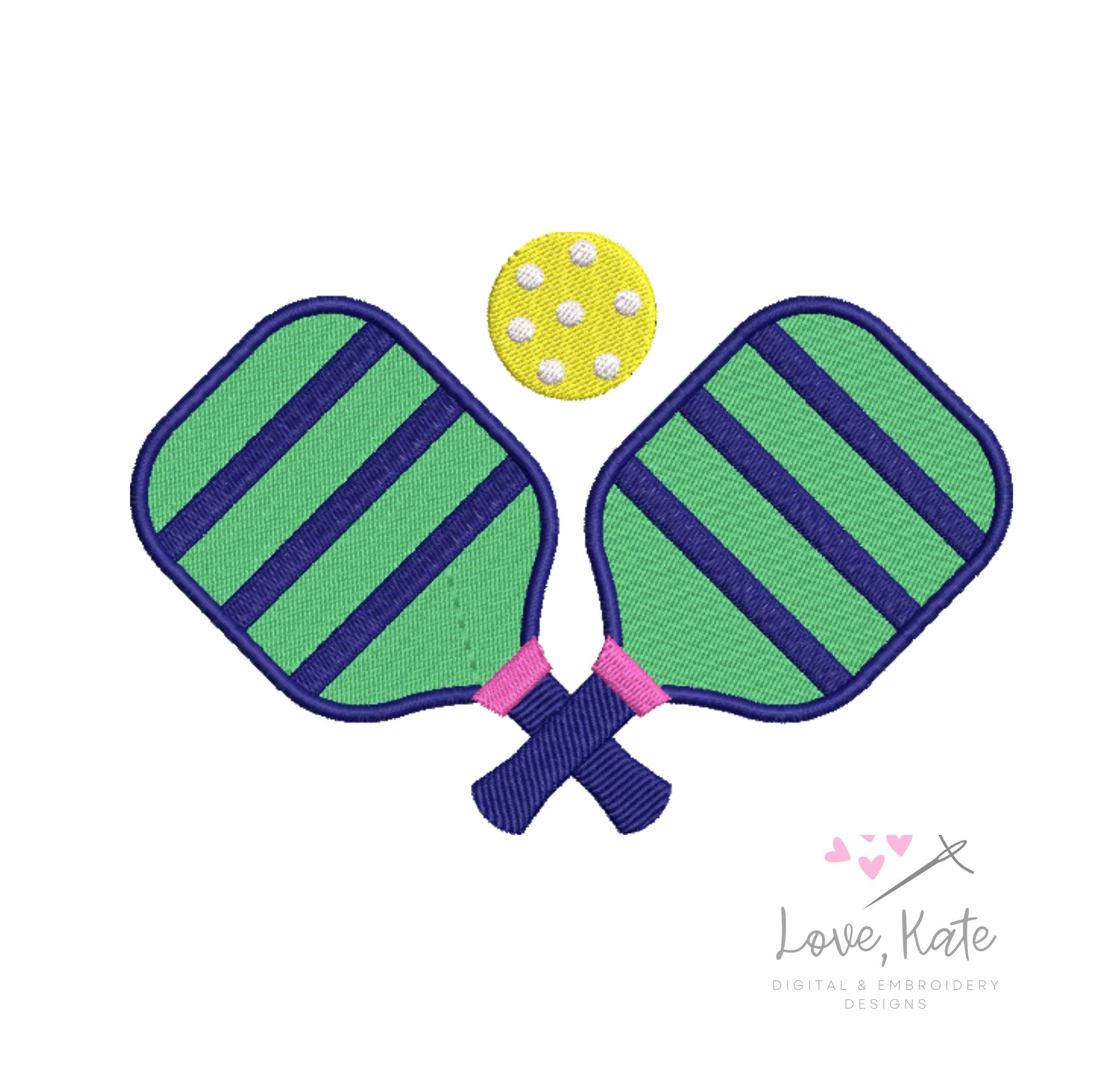 The Original - Pickleball Paddles Crossed Embroidery Design - 4 Sizes