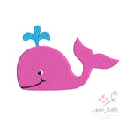Preppy Whale Embroidery Design - 8 Sizes
