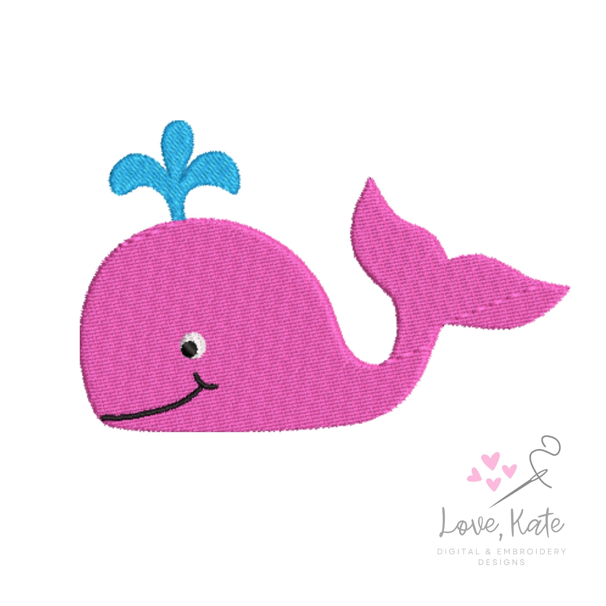 Preppy Whale Embroidery Design - 8 Sizes