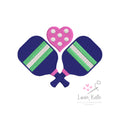 Pickleball Love Embroidery Design - Sketch and Fill Options (8 sizes)