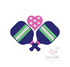 Pickleball Love Embroidery Design - Sketch and Fill Options (8 sizes)