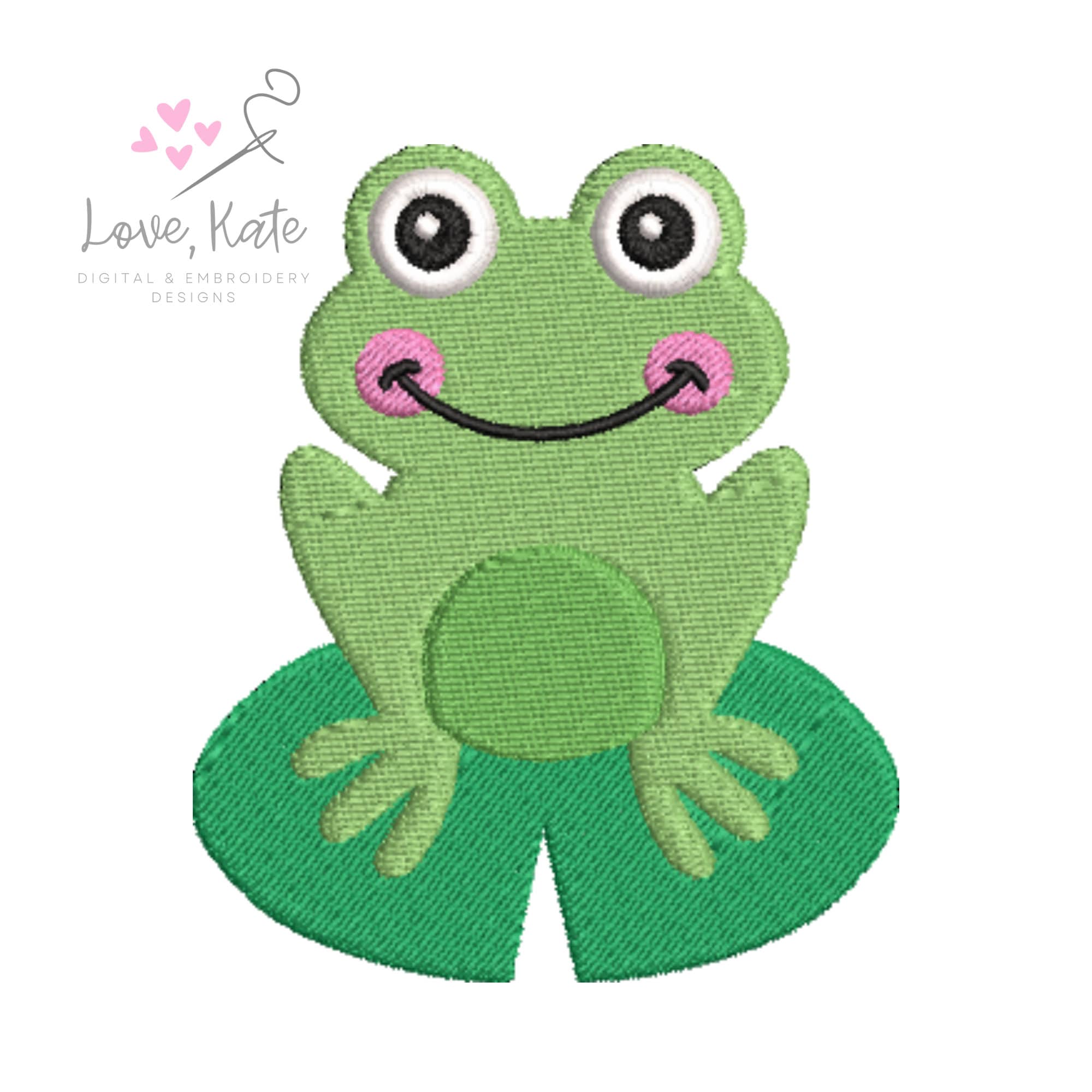 Preppy Frog Embroidery Design - 2 Styles