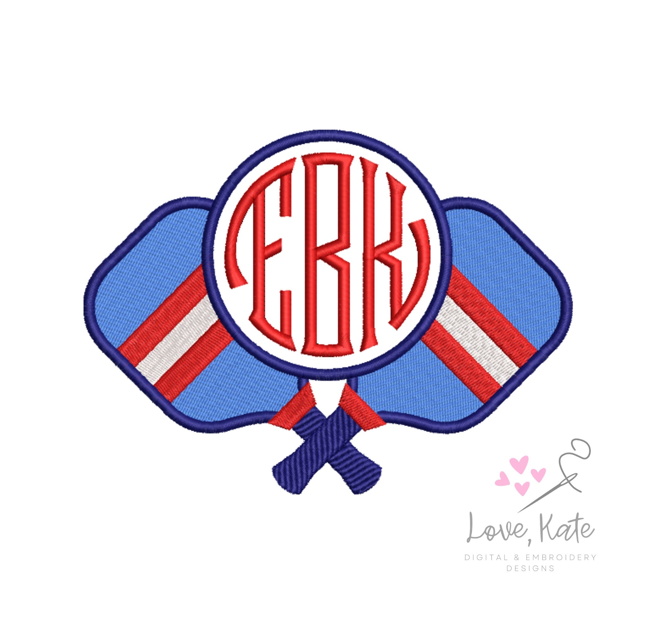 Crossed Pickleball Paddles Monogram
