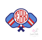 Crossed Pickleball Paddles Monogram