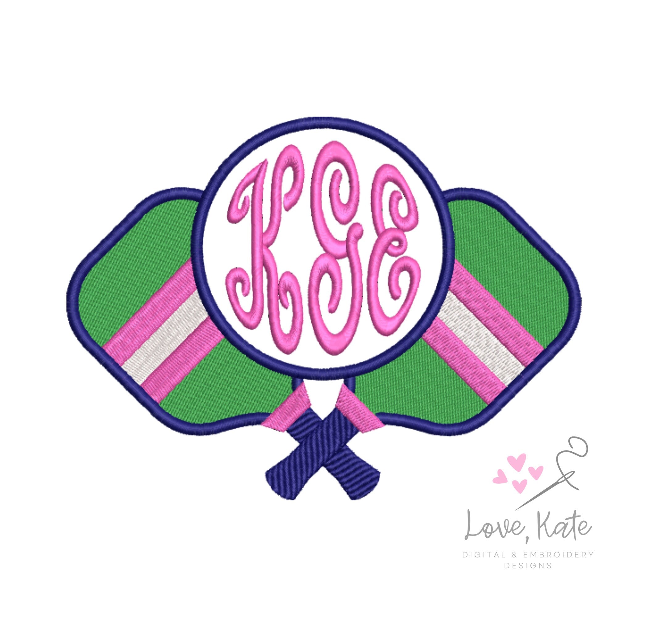 Crossed Pickleball Paddles Monogram
