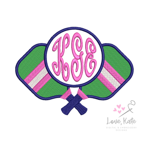 Crossed Pickleball Paddles Monogram