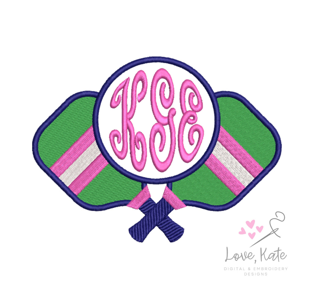 Crossed Pickleball Paddles Monogram