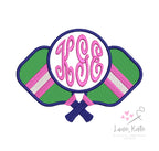 Crossed Pickleball Paddles Monogram