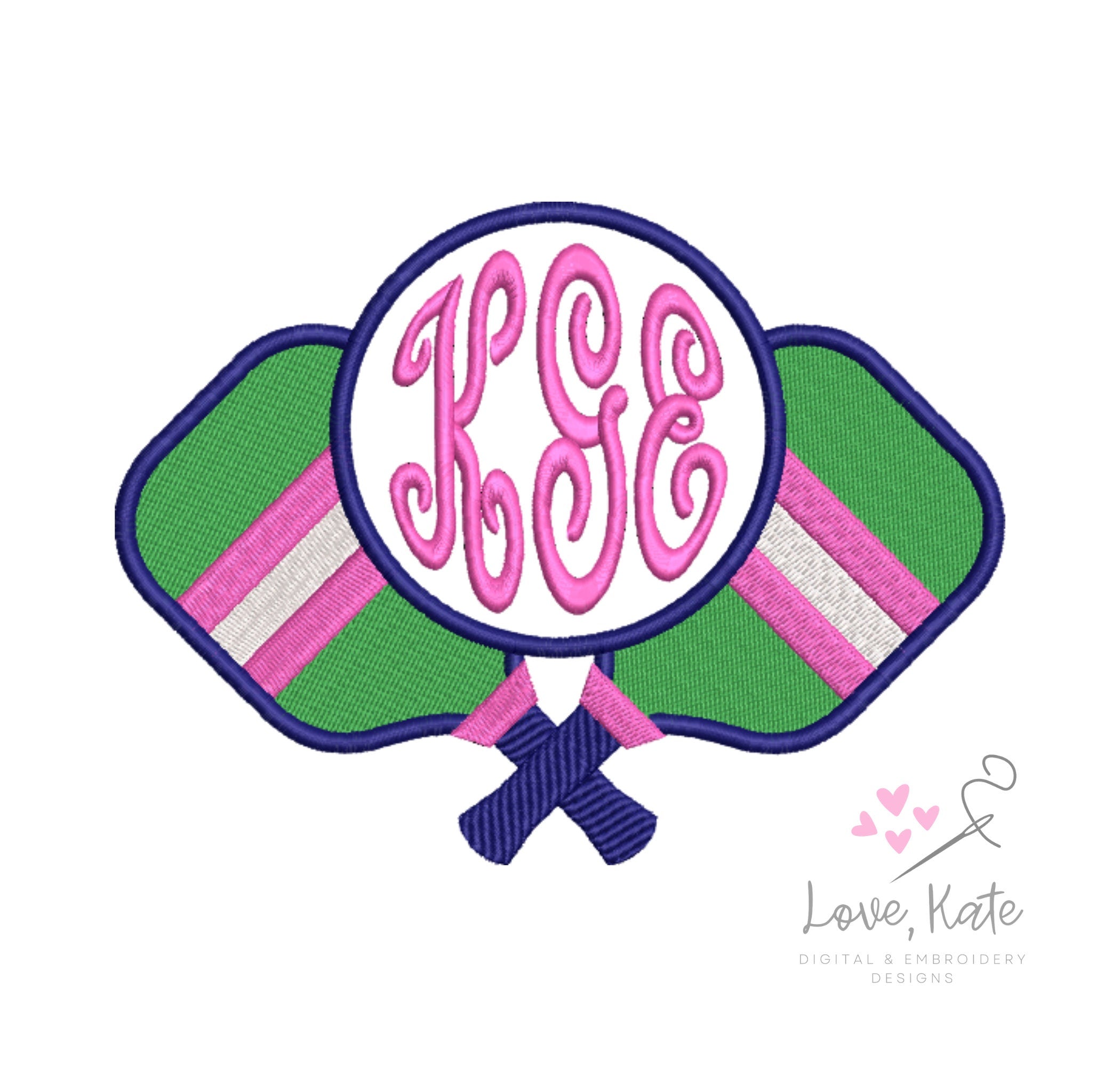 Crossed Pickleball Paddles Monogram