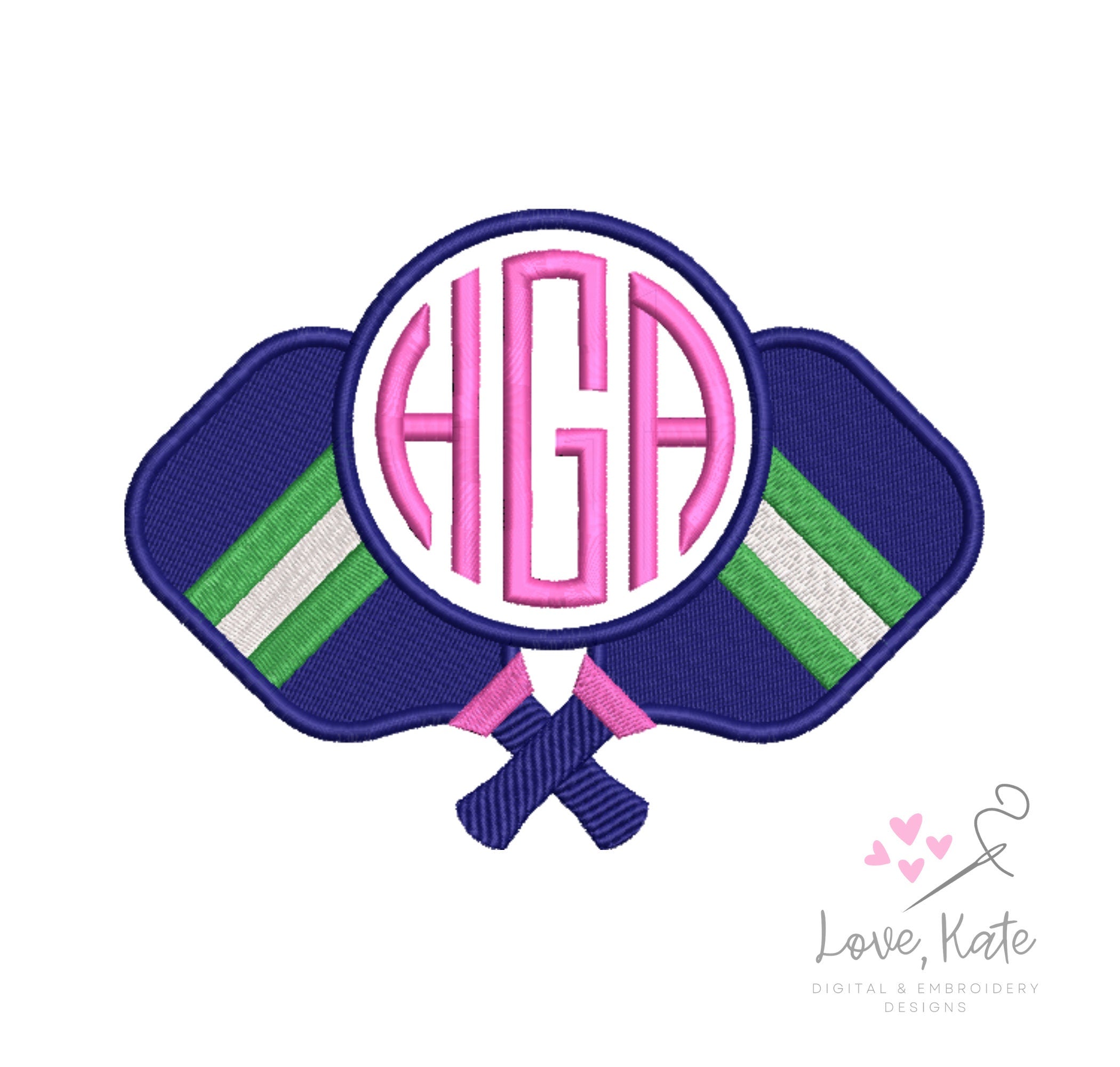 Crossed Pickleball Paddles Monogram