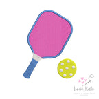 Pickleball Paddle Embroidery Design - (8 Sizes, 2 Styles - Solid and Stripes)