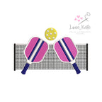 Pickleball Paddles + Net Embroidery Design (2 Styles, 3 Sizes)