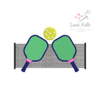 Pickleball Paddles + Net Embroidery Design (2 Styles, 3 Sizes)