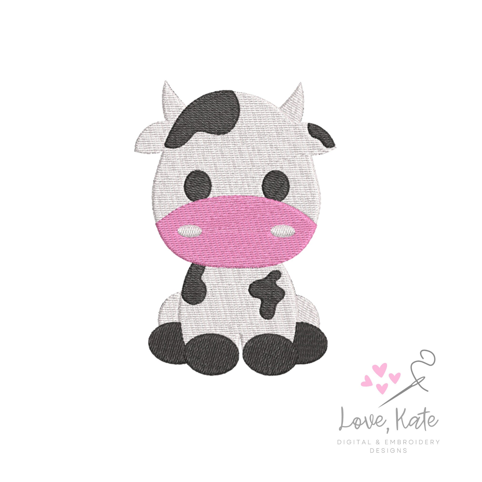 Cutie Cow Embroidery Design - 8 Sizes