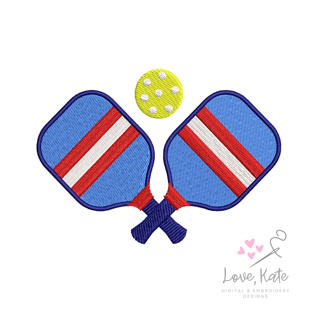 Pickleball Paddles Embroidery Design - 2 Styles | 5 Sizes