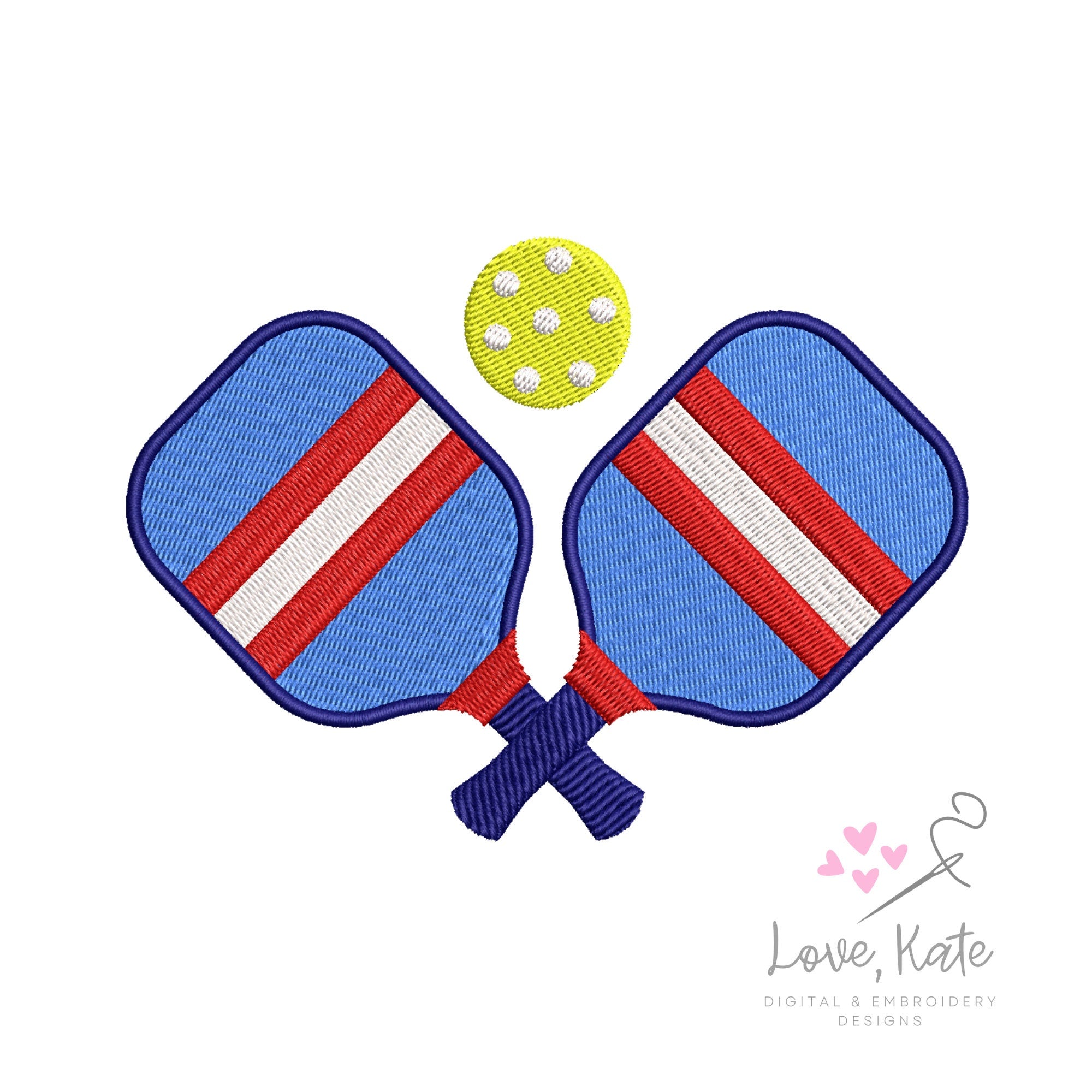 Pickleball Paddles Embroidery Design - 2 Styles | 5 Sizes