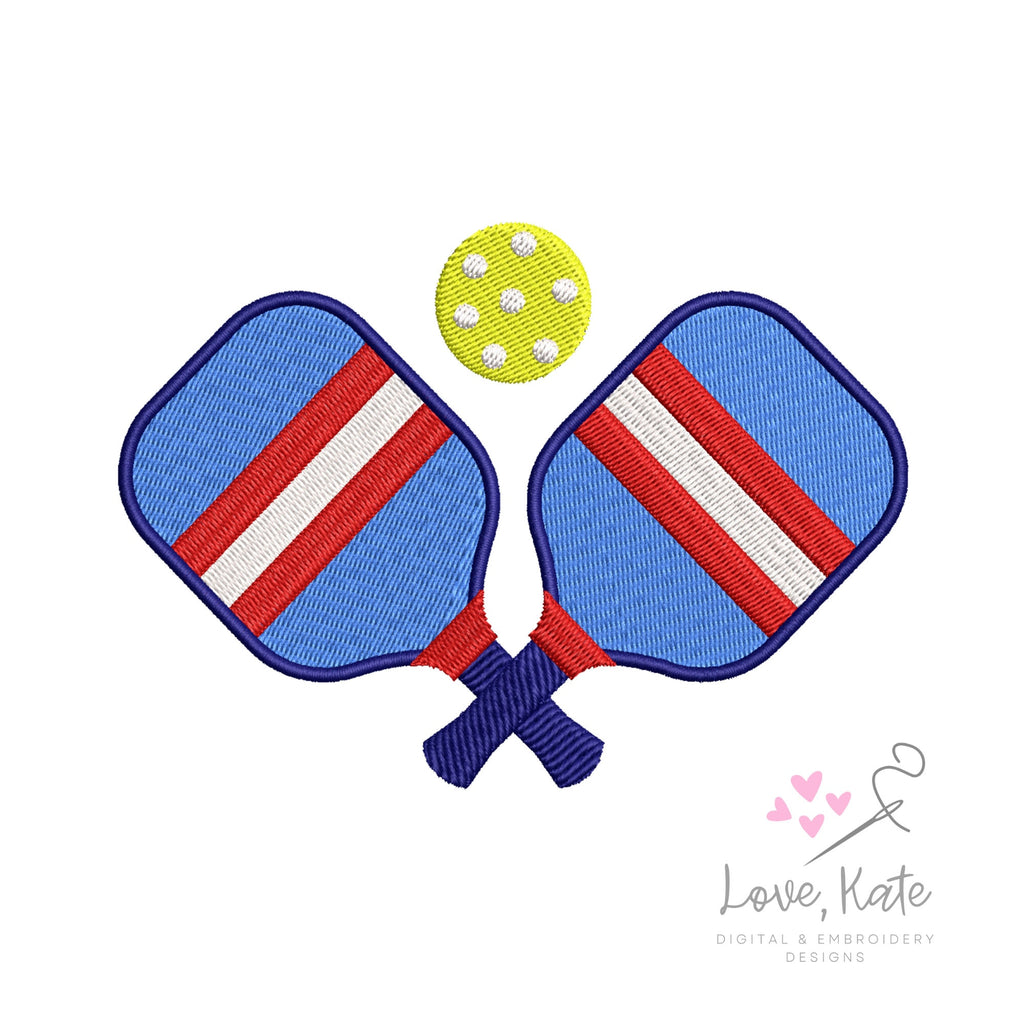 Pickleball Paddles Embroidery Design - 2 Styles | 5 Sizes