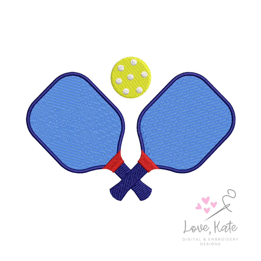 Pickleball Paddles Embroidery Design - 2 Styles | 5 Sizes