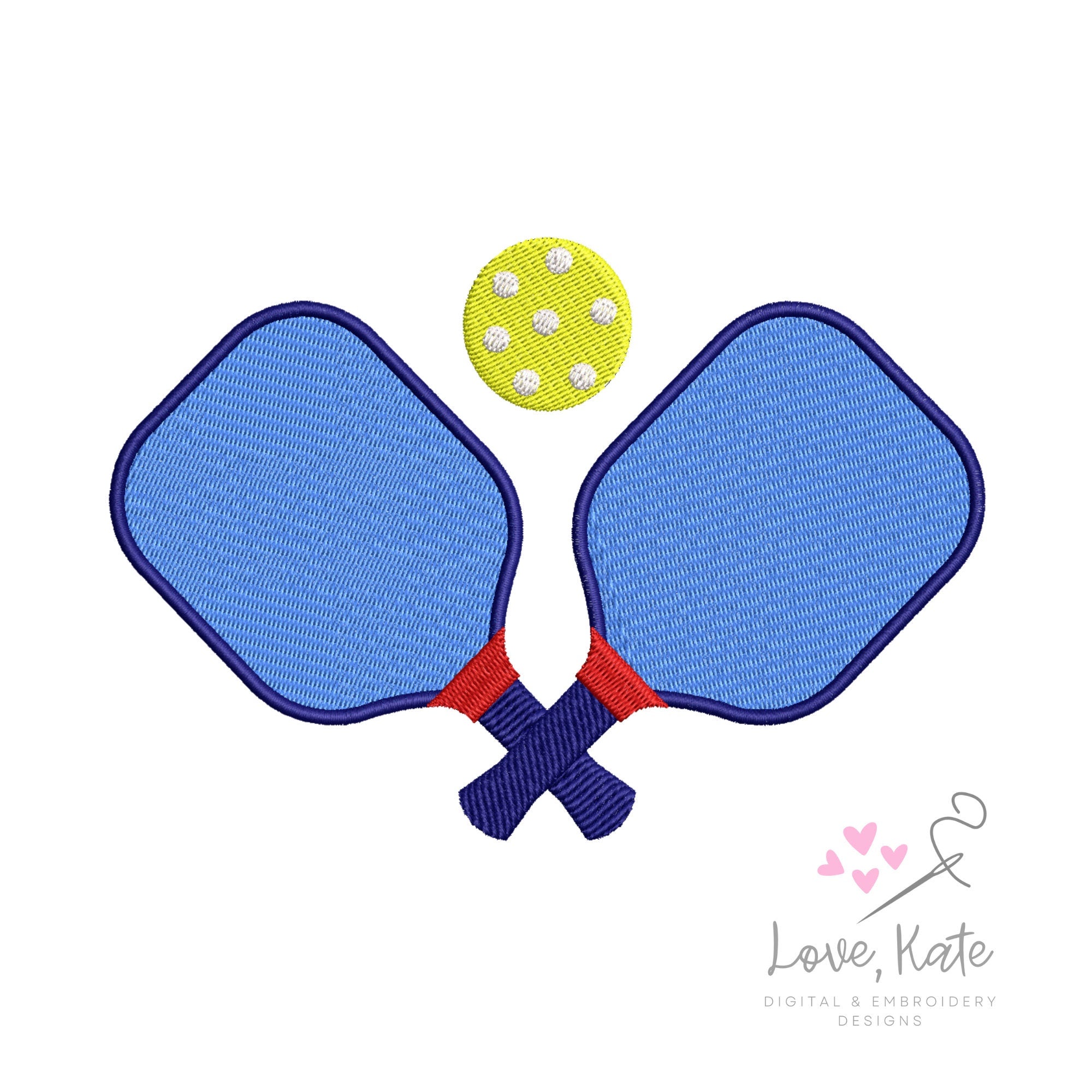 Pickleball Paddles Embroidery Design - 2 Styles | 5 Sizes