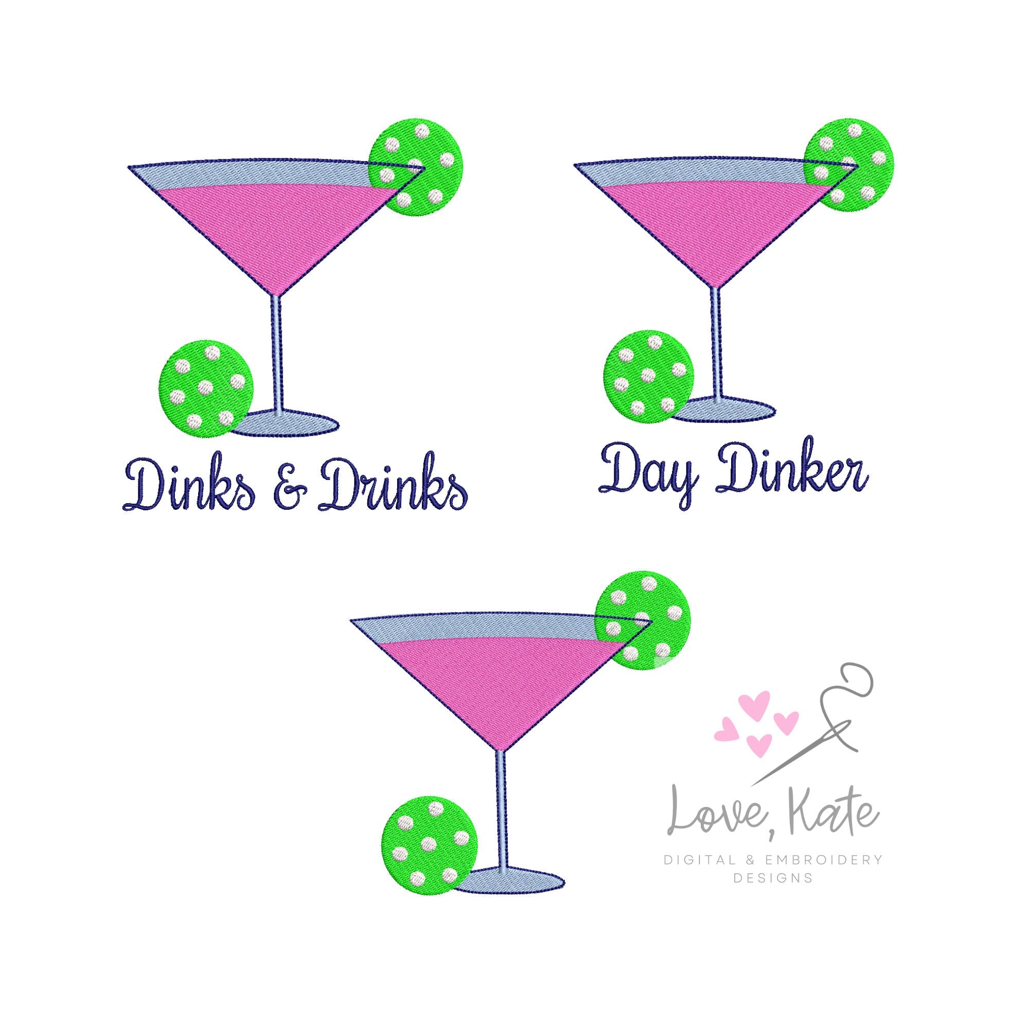 Pickleball Cosmopolitan Dinks & Drinks, Day Dinker, and Plain - 4 Sizes