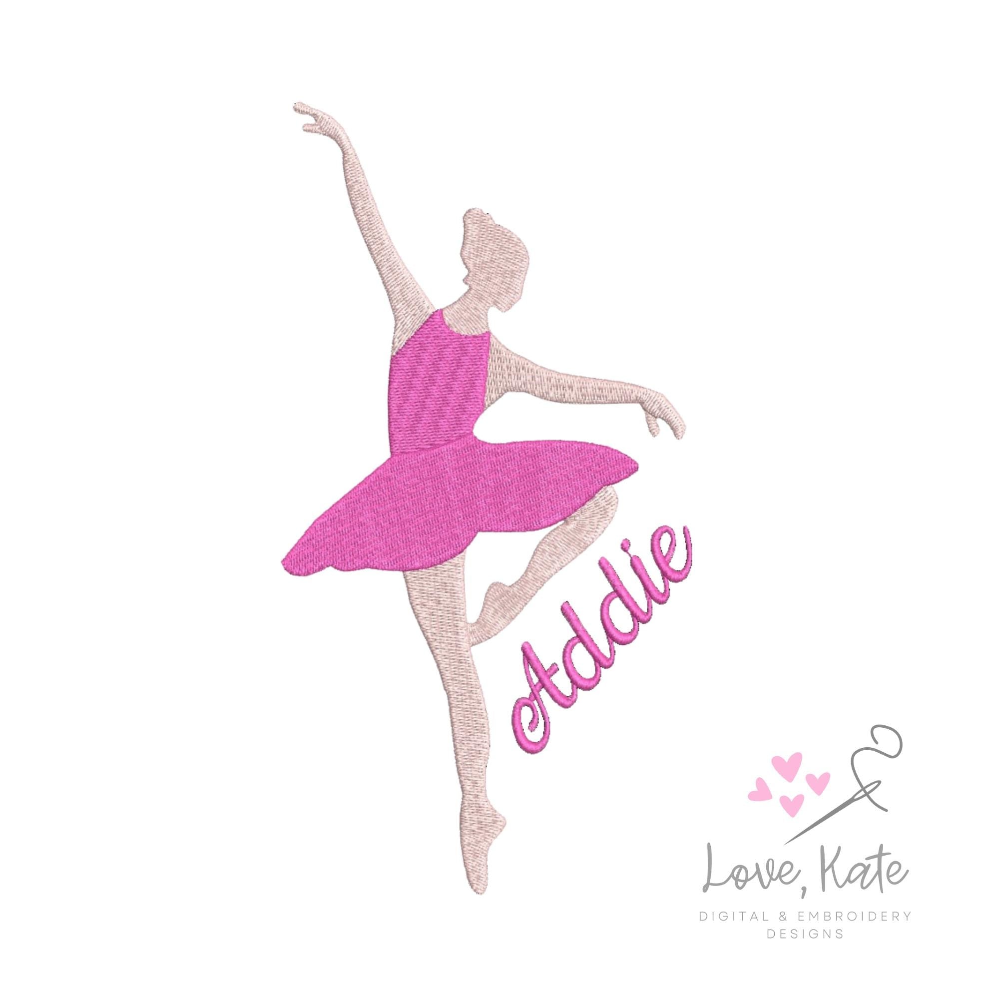 Ballerina Embroidery Design #1 - 5 Sizes