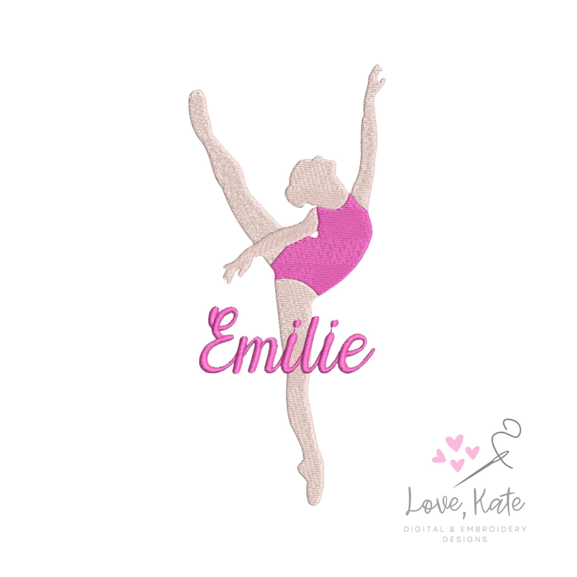 Ballerina Embroidery Design #2 - 5 Sizes