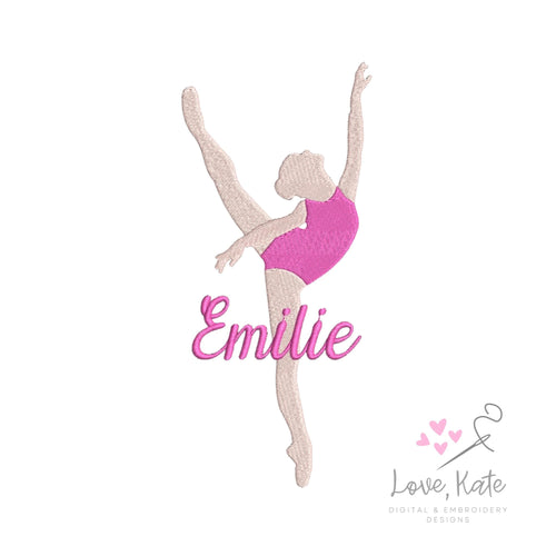 Ballerina Embroidery Design #2 - 5 Sizes