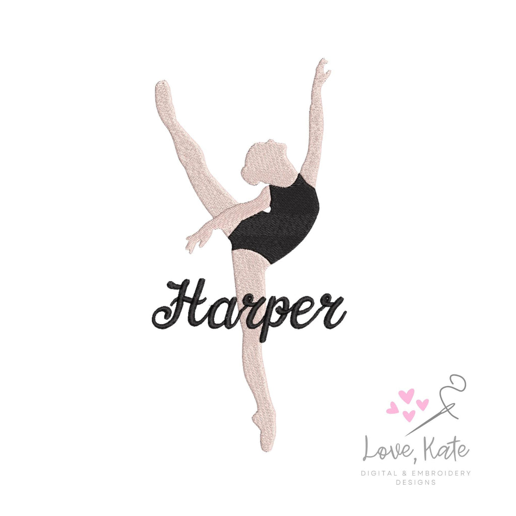 Ballerina Embroidery Design #2 - 5 Sizes